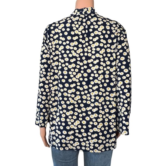 Weekend Suzanne Betro Shirt Womens XL Blue Floral Print 3/4 Sleeve V-Neck - Picture 3 of 4